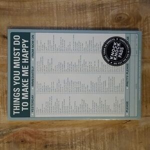 Knock Knock “Things You Must Do To Make Me Happy” Note Pad